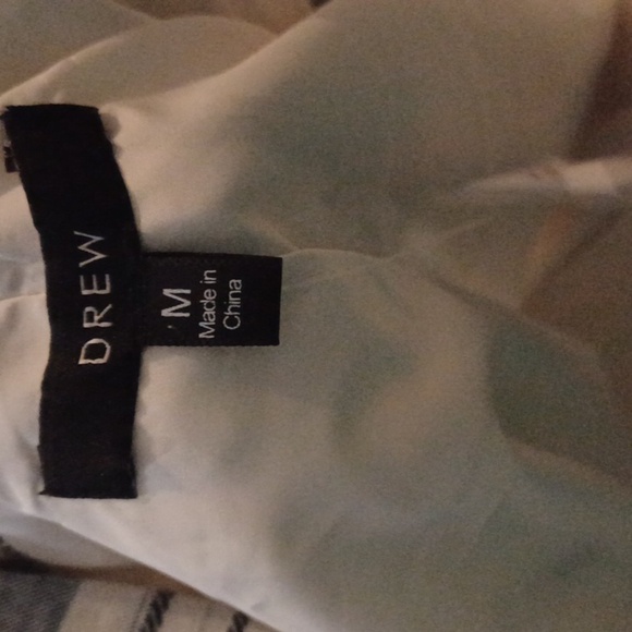 DREW Catalina Striped 3/4 Sleeve Linen Tie Sleeve Blazer Jacket M Blue White - Picture 4 of 6